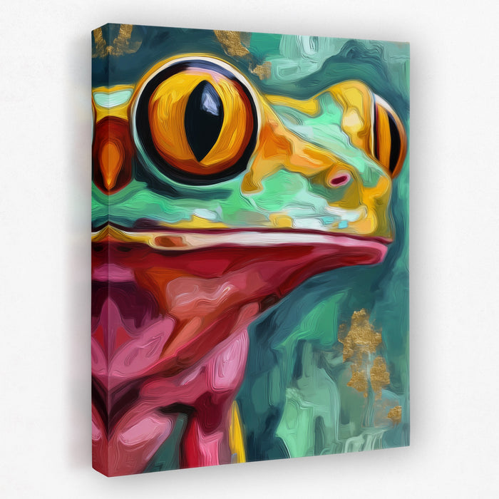 Frog Ochre Expressionist canvas wall art