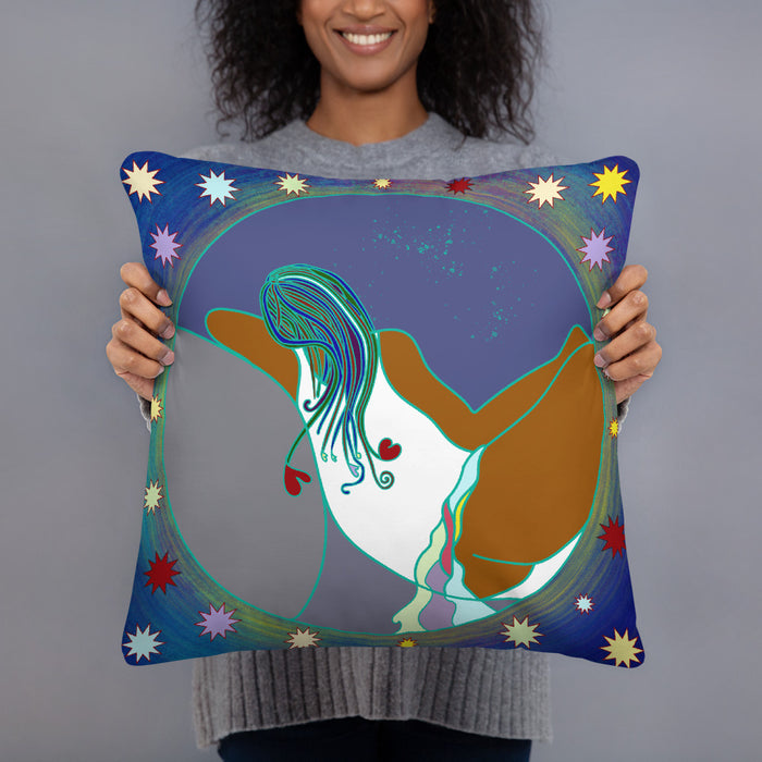 Full Moon Rising Throw Pillow | Black Queer Art