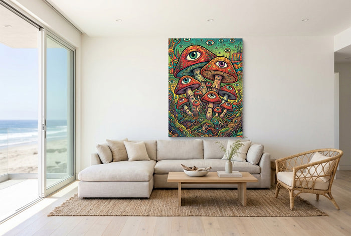 Fungi Eye Network — fungi eye network living room with couch 1port flush print
