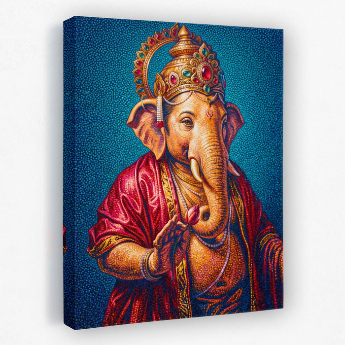 Ganesha Jeweled Crown canvas wall art