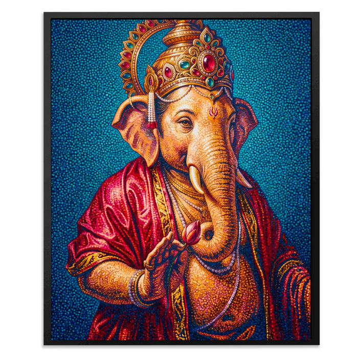 Ganesha Jeweled Crown canvas wall art, room view