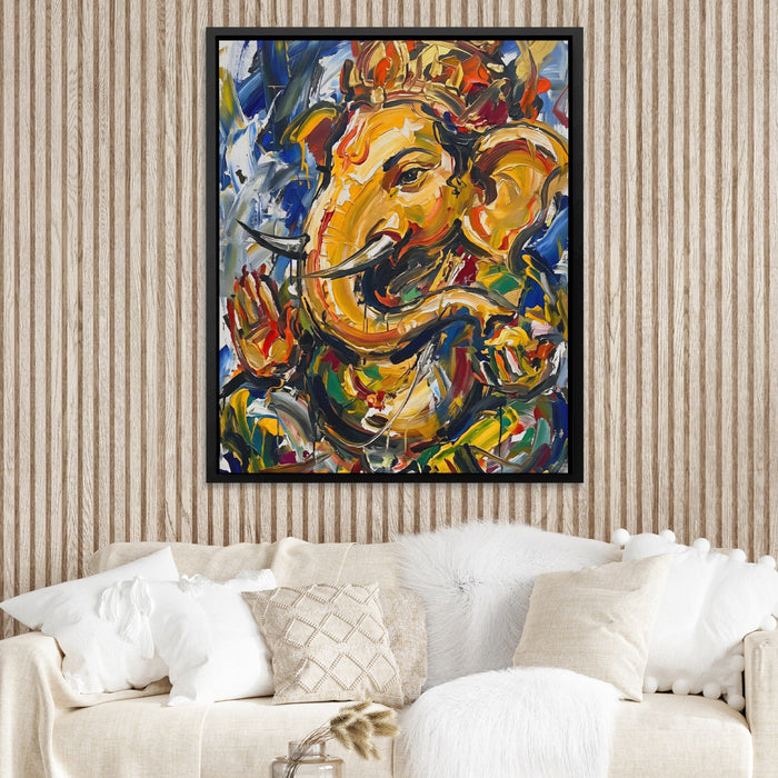 Ganesha Urban Expressionism canvas wall art, room view