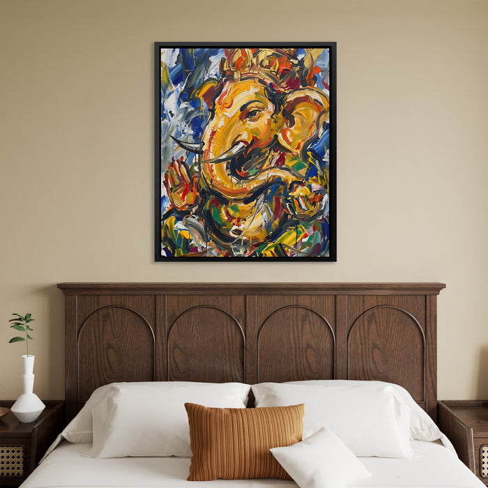 Ganesha Urban Expressionism canvas wall art, room view