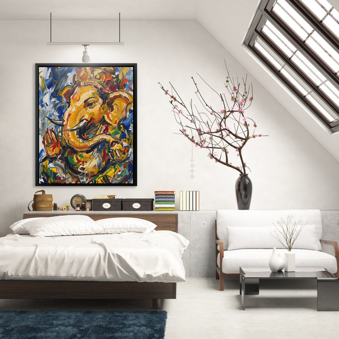 Ganesha Urban Expressionism canvas wall art, room view