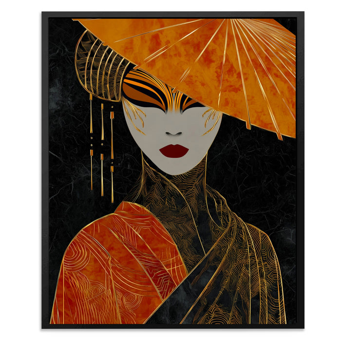 Geisha Dramatic Profile canvas wall art, room view