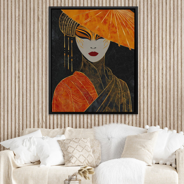 Geisha Dramatic Profile canvas wall art, room view
