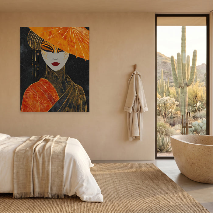 Geisha Dramatic Profile canvas wall art, room view