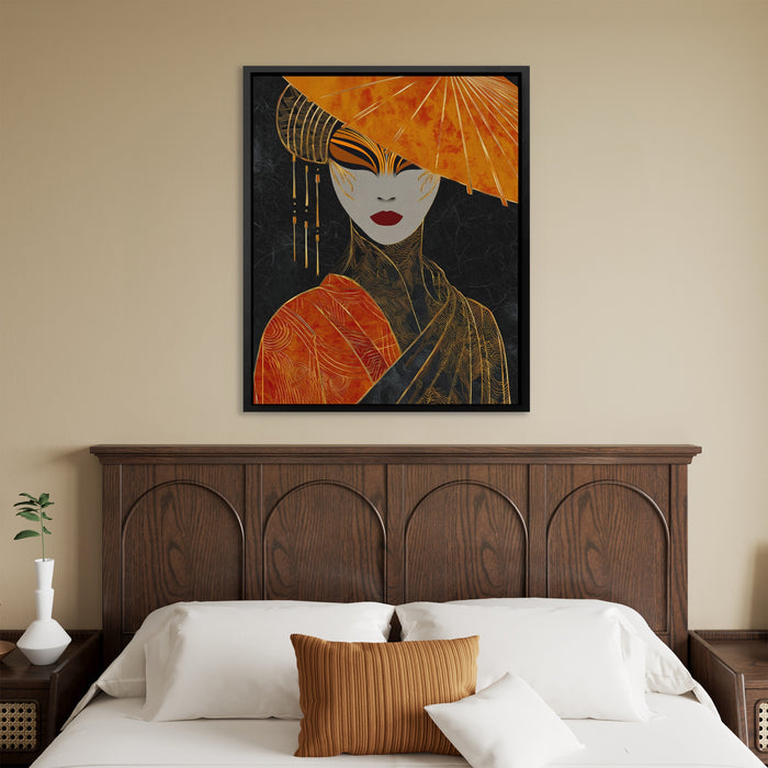 Geisha Dramatic Profile canvas wall art, room view