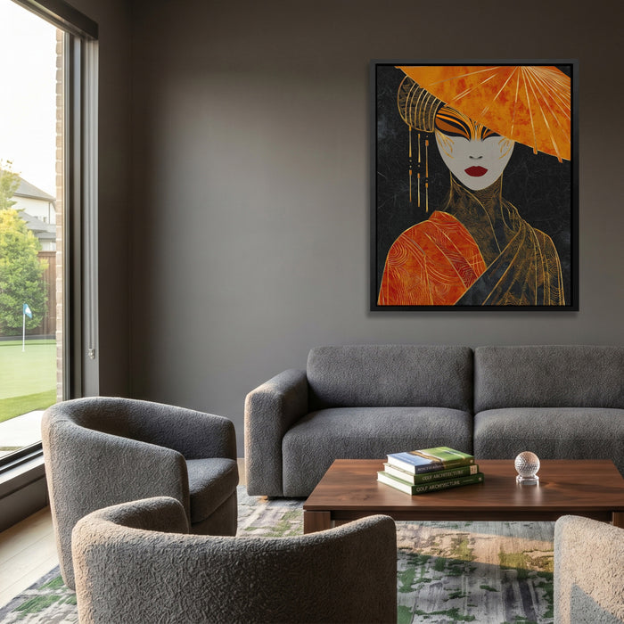 Geisha Dramatic Profile canvas wall art, room view