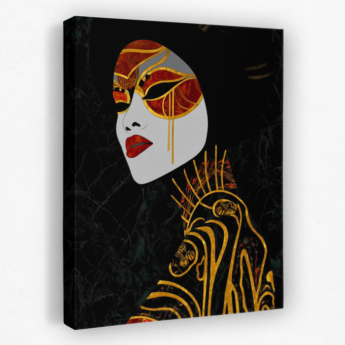 Geisha Golden Parasol canvas wall art