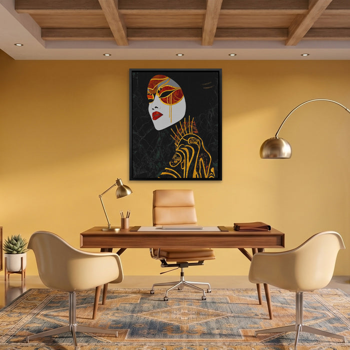 Geisha Golden Parasol canvas wall art, room view
