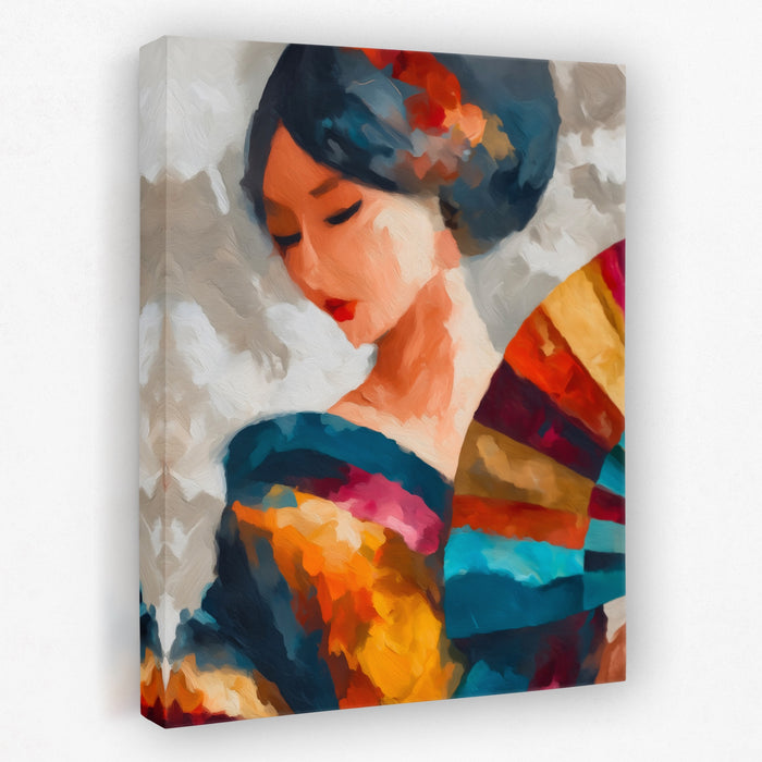 Geisha Ink Wash canvas wall art
