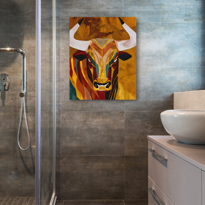 Geometric Bull Fury - Luxury Wall Art