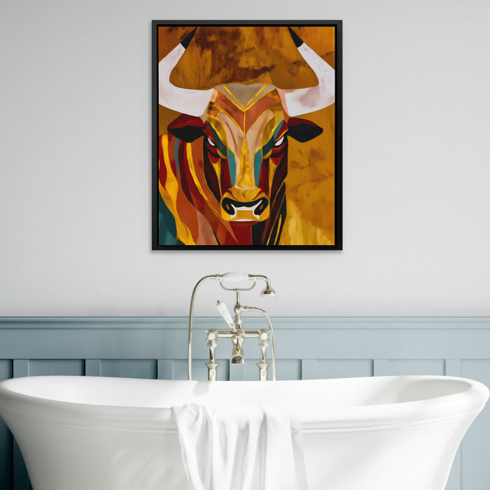 Geometric Bull Fury - Luxury Wall Art