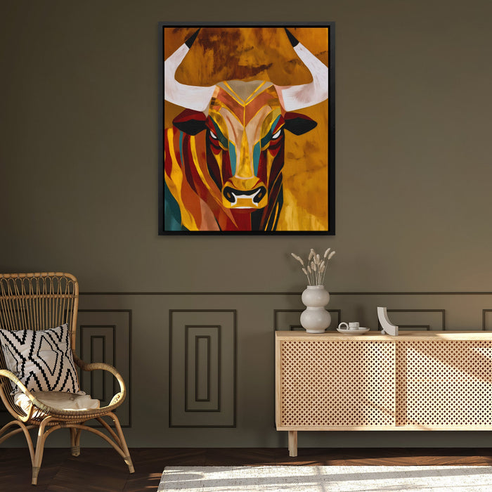 Geometric Bull Fury - Luxury Wall Art
