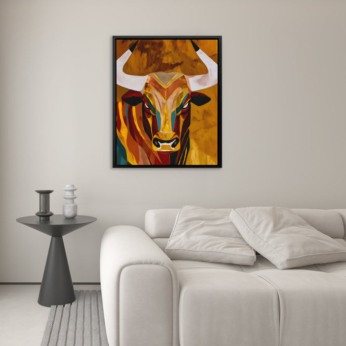 Geometric Bull Fury - Luxury Wall Art
