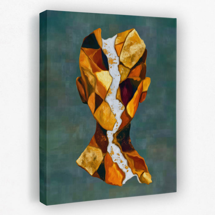 Geometric Facets Amber canvas wall art