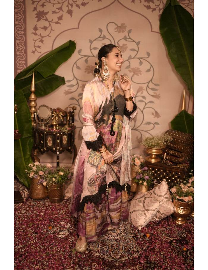 Ghevar Pink Kurta Set