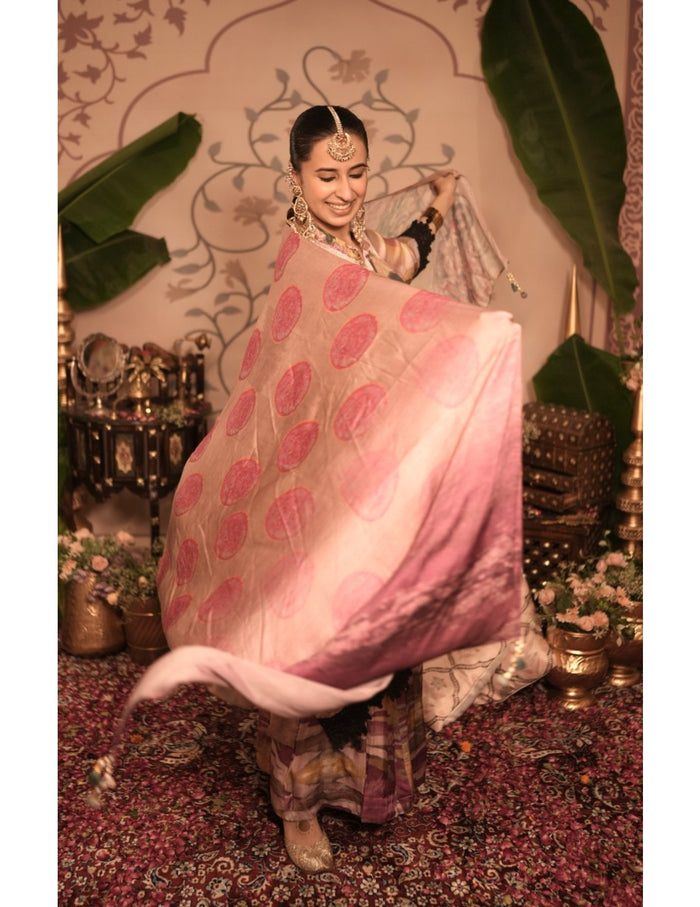 Ghevar Pink Kurta Set