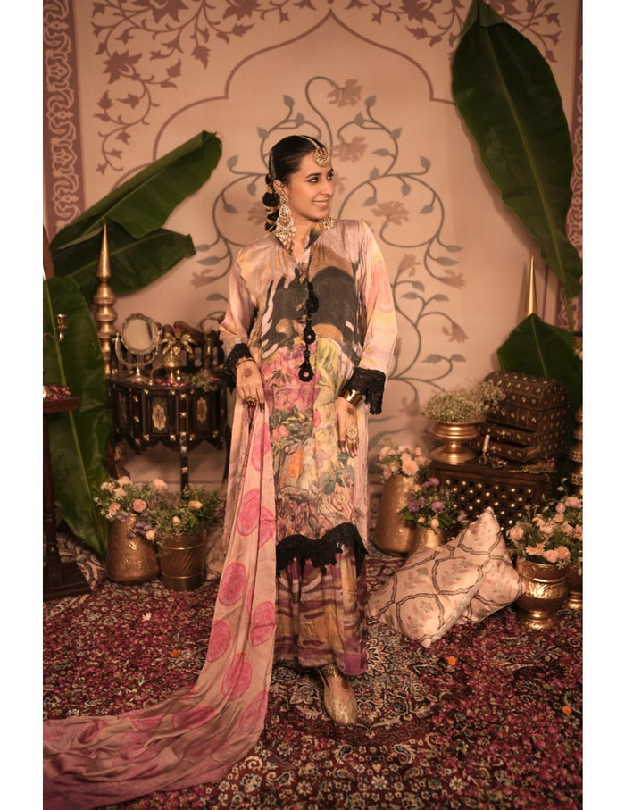 Ghevar Pink Kurta Set