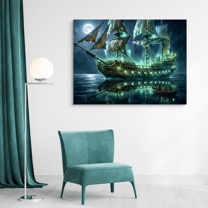 Ghost Vessel Ethereal — ghost vessel ethereal sq green light 1land flush print