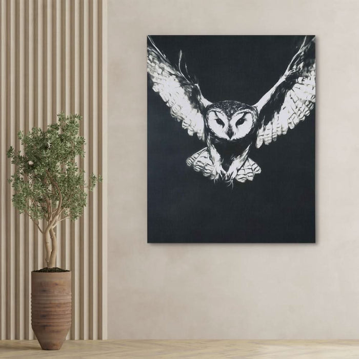 Ghostly Barn Owl - Wall Art for Home Office