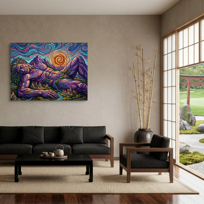 Giant Starry Night — giant starry night sq japanese garden 1land flush print