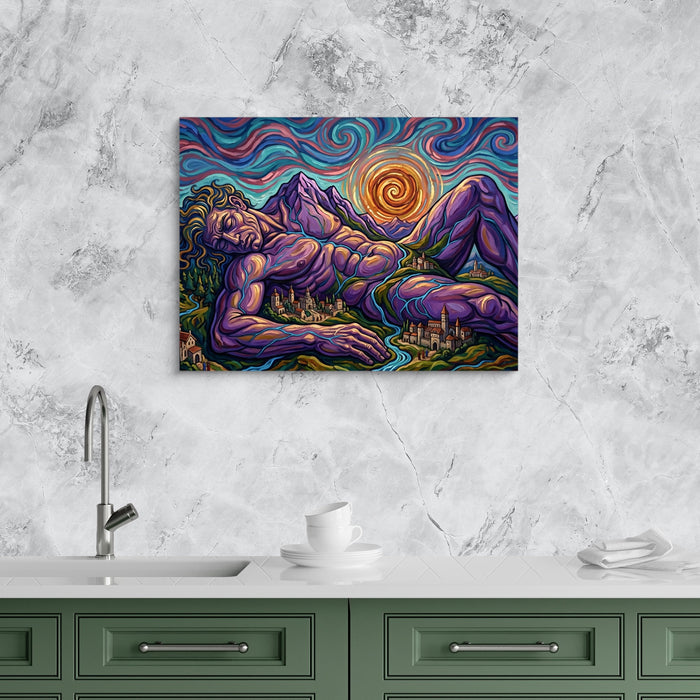 Giant Starry Night — giant starry night sq kitchen granite purple 1land flush print