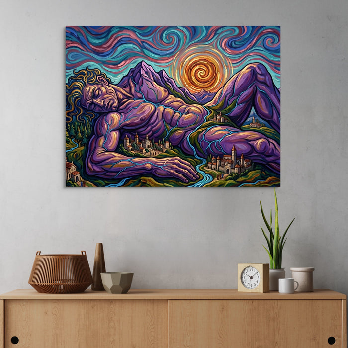 Giant Starry Night — giant starry night sq land cactus wall 1land flush print