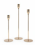 Gilded Stem Taper Candle Holders - Set of 3