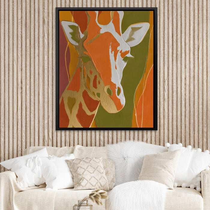 Giraffe Color Field canvas wall art, room view