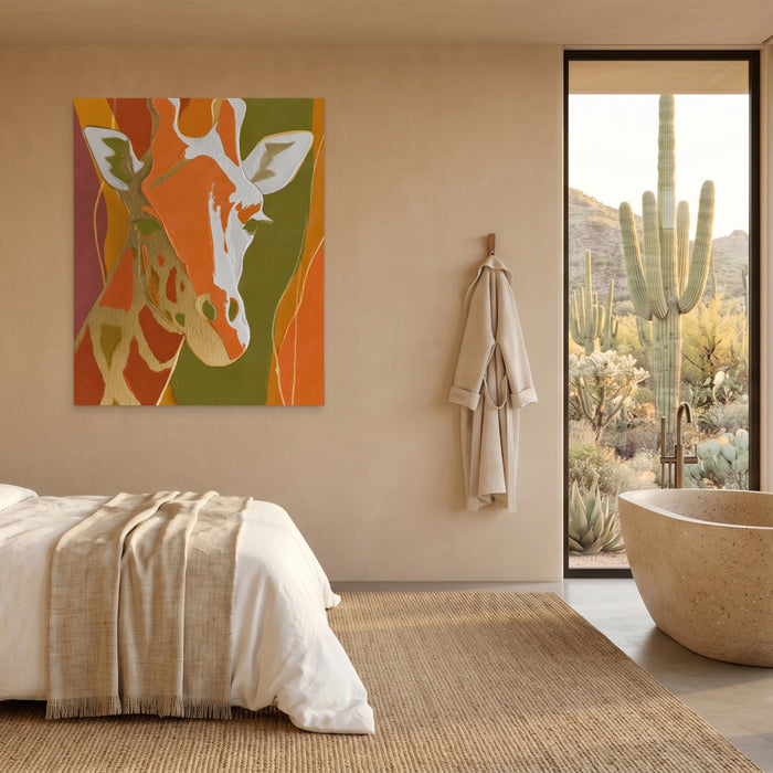 Giraffe Color Field canvas wall art, room view
