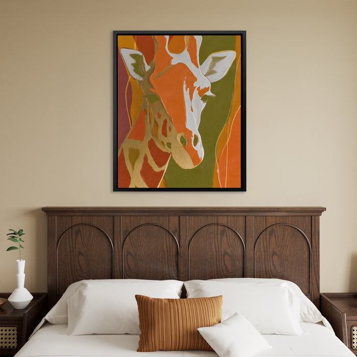 Giraffe Color Field canvas wall art, room view