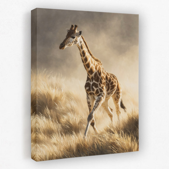 Giraffe Galloping Stride canvas wall art