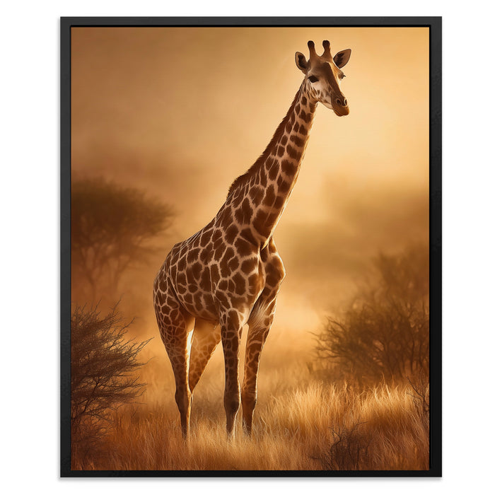 Giraffe Golden Savanna canvas wall art, room view