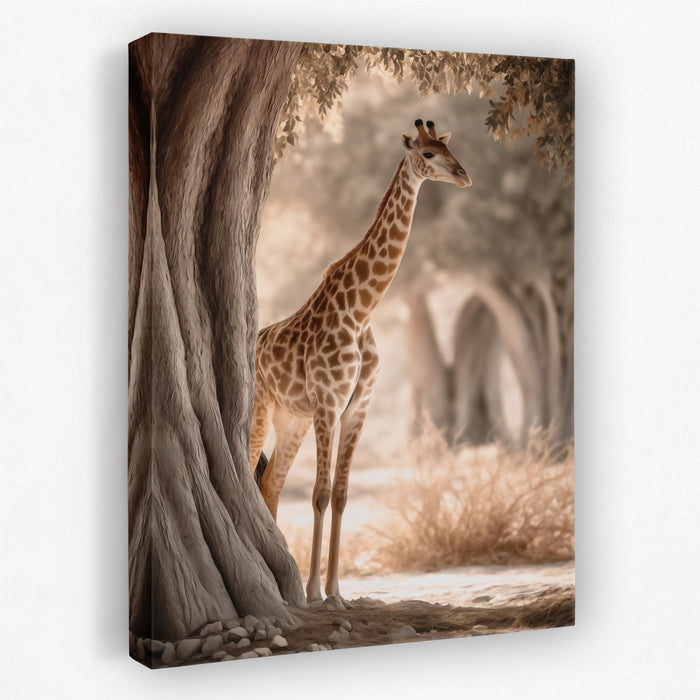 Giraffe Misty Grove canvas wall art