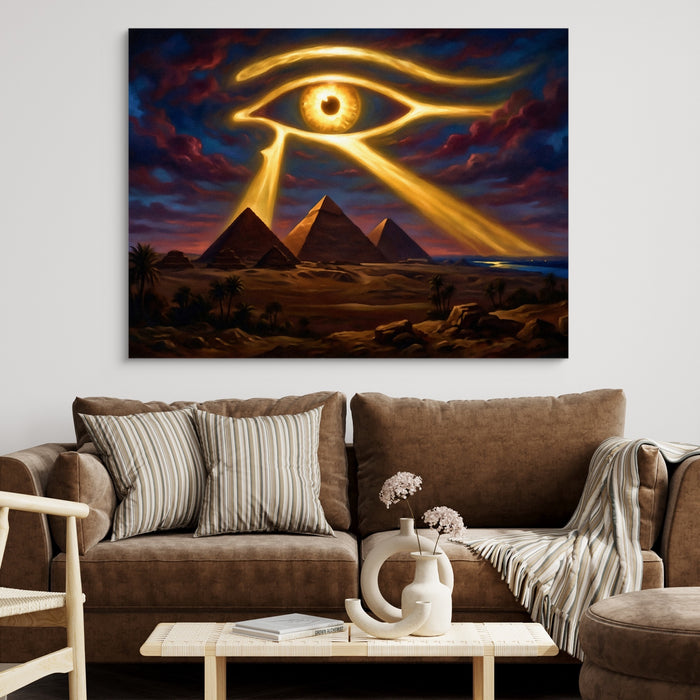Giza Eye Ascendant — giza eye ascendant sq brown couch 1land flush print