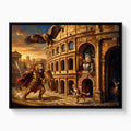 Gladiator's Golden Arena — gladiator's golden arena white studio framed black