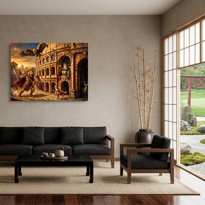 Gladiator's Golden Arena — gladiator's golden arena sq japanese garden 1land flush print