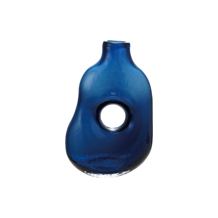 Glass Abstract Vase, Blue