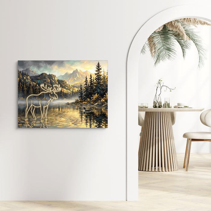 Glowing Moose Lake — glowing moose lake sq living room echo 1land flush print