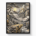 Glowing Puma Mountain — glowing puma mountain white studio framed black