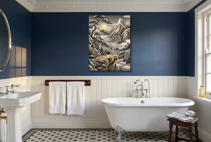 Glowing Puma Mountain — glowing puma mountain small bathroom interior 2 1port flush print