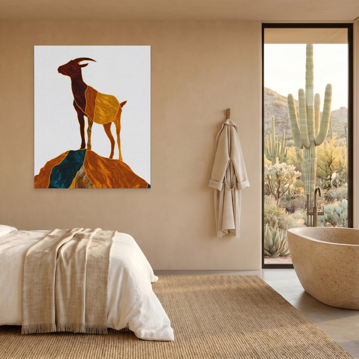 Goat Summit Stance canvas wall art, room view
