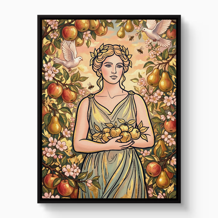 Goddess Golden Harvest — goddess golden harvest white studio framed black