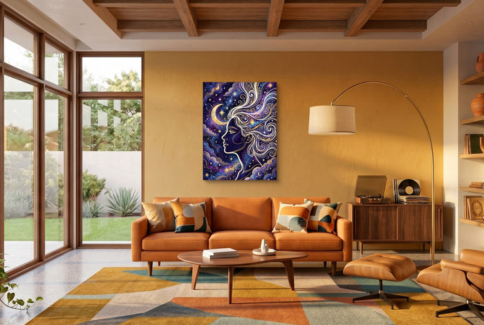 Goddess Golden Night — goddess golden night living room interior space 1port flush print