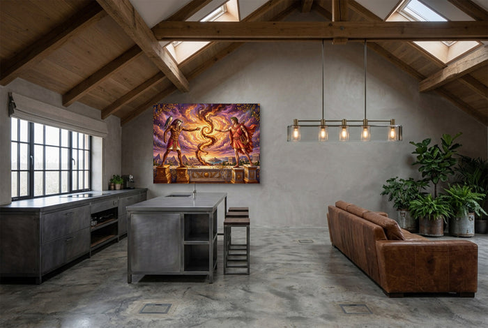 Gods Cosmic Fire — gods cosmic fire modern minimalist living room 4 1land flush print