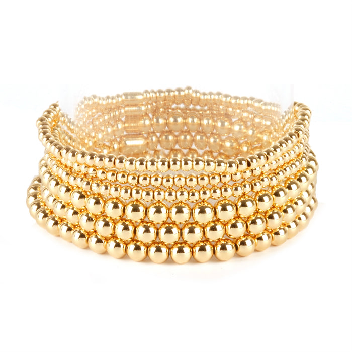 Gold Beaded Stretch Bracelets