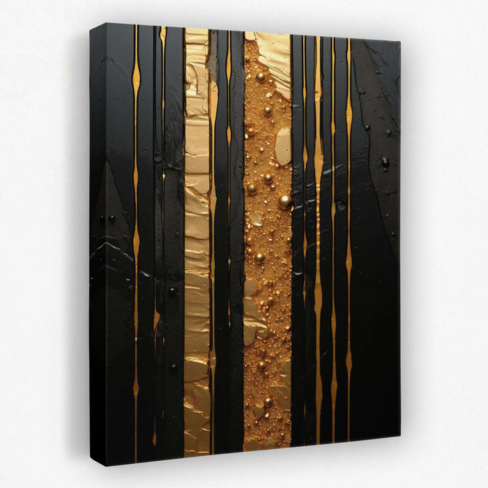 Gold Beam - Stripes Canvas Wall Art