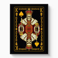 Gold Bones King of Spades Card — gold bones king of spades card white studio framed black